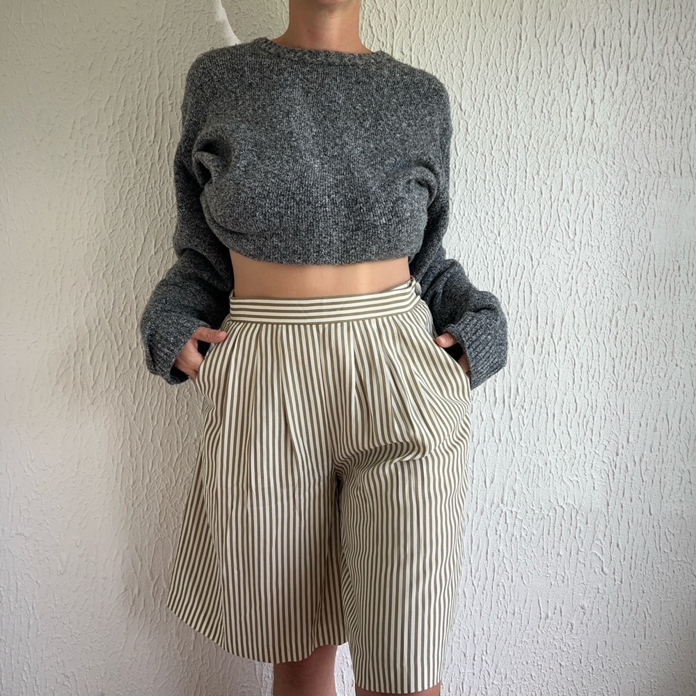 Evan picone vintage 90s high waisted culottes striped shorts medium
